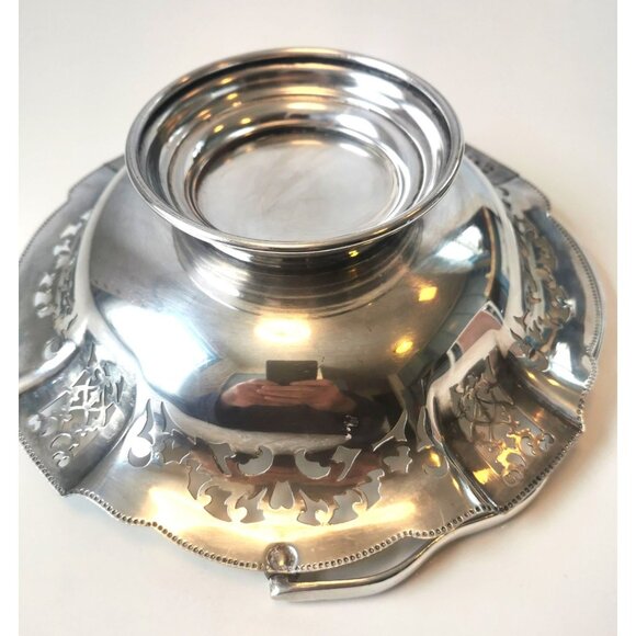 Display Dish Fruit Silver Plated Vintage - Picture 4 of 9